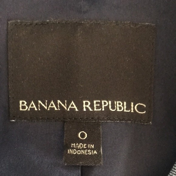 Banana Republic Fringed Edge Blue Chambray Lined Suit Jacket sz 0 - Picture 5 of 13